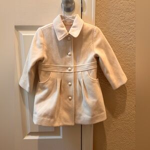 Janie and Jack Cream Button-Front Pea Coat
